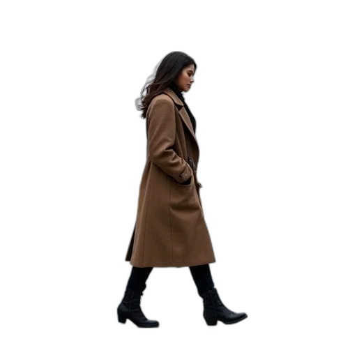 jacket, staff, dress, shoes, concept art, photorealistic, earth tones, dark transparent PNG cut-out