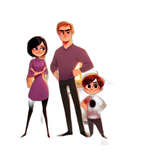 staff, concept art, cartoon, 3d render, pixel art, outer space, family, three transparent PNG cut-out