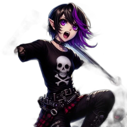 staff, weapon, fantasy art, pixel art, concept art, anime, dark, monochrome transparent PNG cut-out
