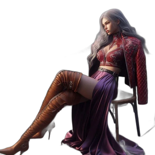 dress, concept art, fantasy art, 3d render, photorealistic, red, dark, woman transparent PNG cut-out