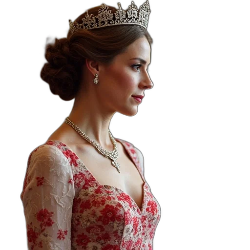 crown, dress, jewelry, photorealistic transparent PNG cut-out