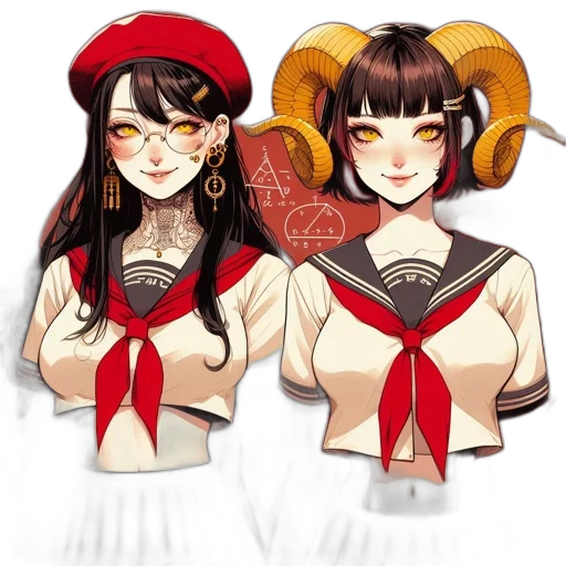 anime, pixel art, concept art, fantasy art, red, monochrome, two, distinctly transparent PNG cut-out