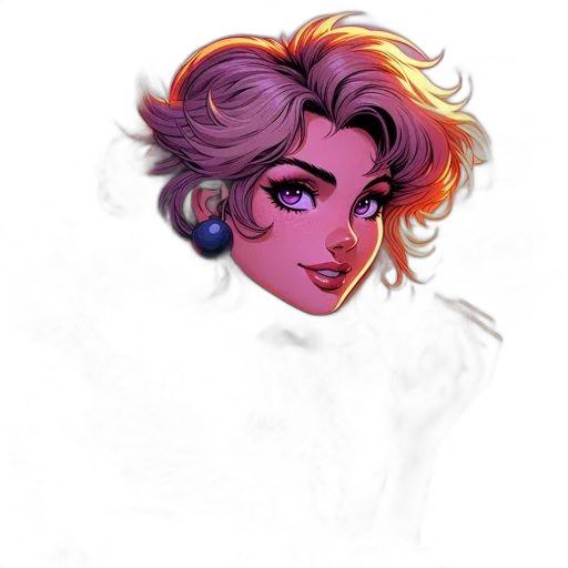 face, crown, staff, concept art, pixel art, fantasy art, watercolor, neon lights transparent PNG cut-out