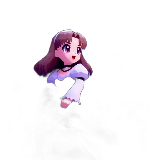 dress, creature, robot, staff, pixel art, 3d render, anime, concept art transparent PNG cut-out