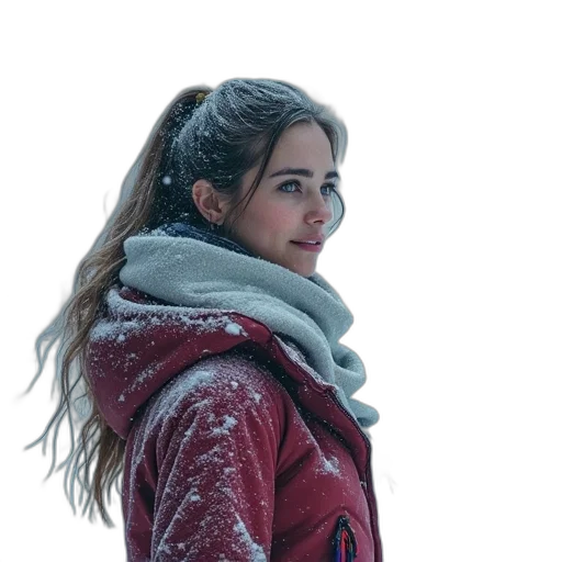 jacket, face, staff, photorealistic, concept art, 3d render, fantasy art, snow transparent PNG cut-out