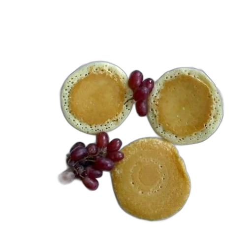 food, jewelry, crown, plate, three, pancakes, bunch, grapes transparent PNG cut-out