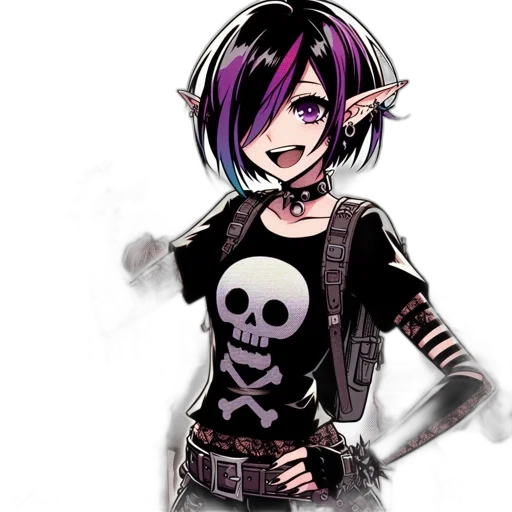 staff, concept art, fantasy art, cartoon, pixel art, dark, monochrome, girl transparent PNG cut-out
