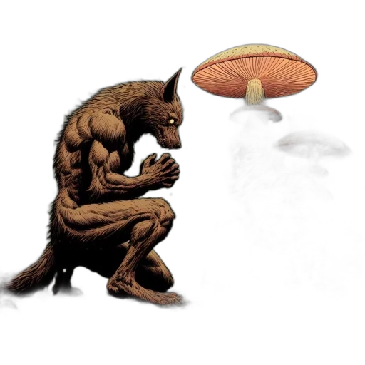 creature, food, animal, umbrella, concept art, fantasy art, comic book art, pixel art transparent PNG cut-out