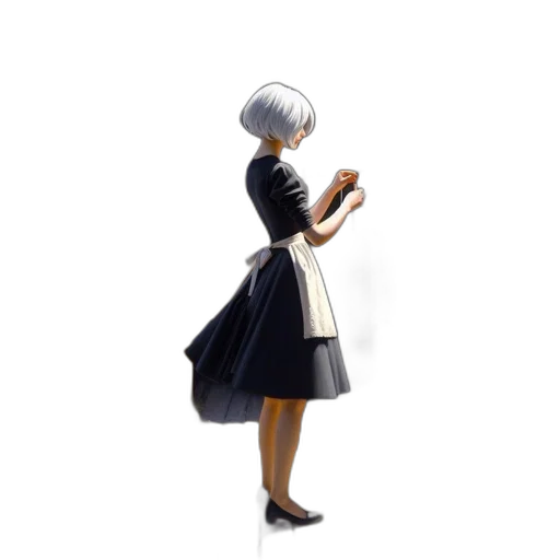 dress, staff, robot, jacket, concept art, 3d render, pixel art, photorealistic transparent PNG cut-out