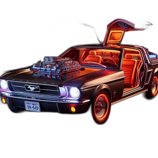 car, concept art, 3d render, photorealistic, comic book art, futuristic, open, gull-wing transparent PNG cut-out