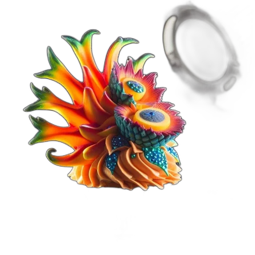 jewelry, dragon, flower, crown, 3d render, photorealistic, fantasy art, underwater transparent PNG cut-out
