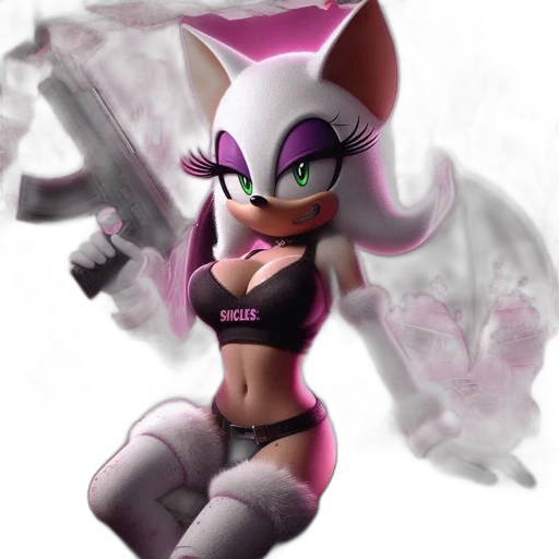 weapon, concept art, 3d render, fantasy art, comic book art, anthropomorphic, feline, donning transparent PNG cut-out