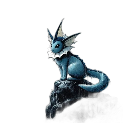 dragon, creature, animal, staff, fantasy art, concept art, watercolor, pixel art transparent PNG cut-out