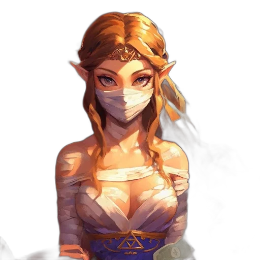 dress, staff, face, crown, fantasy art, concept art, pixel art, anime transparent PNG cut-out