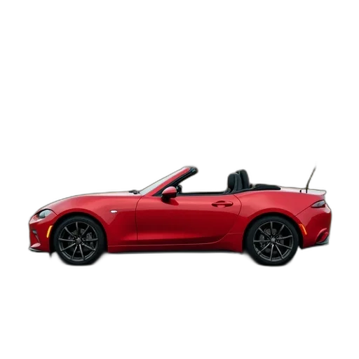 car, 3d render, photorealistic, red, convertible, sports, parked, street transparent PNG cut-out