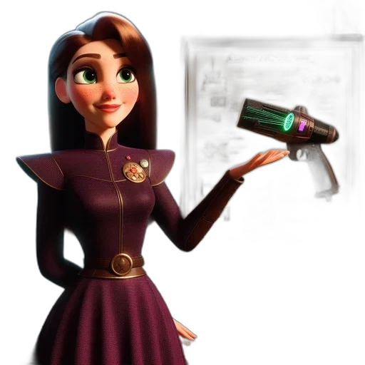 bottle, staff, dress, robot, 3d render, concept art, photorealistic, cartoon transparent PNG cut-out