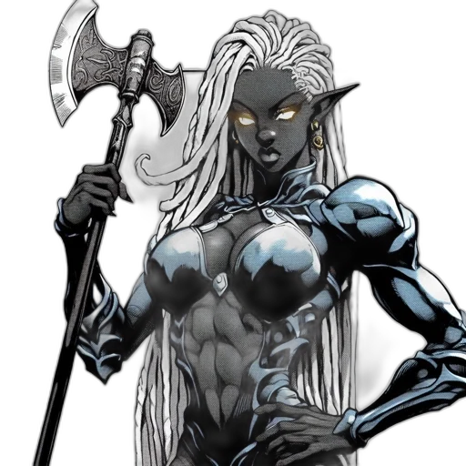 comic book art, concept art, fantasy art, cartoon, woman, white, hair, yellow transparent PNG cut-out
