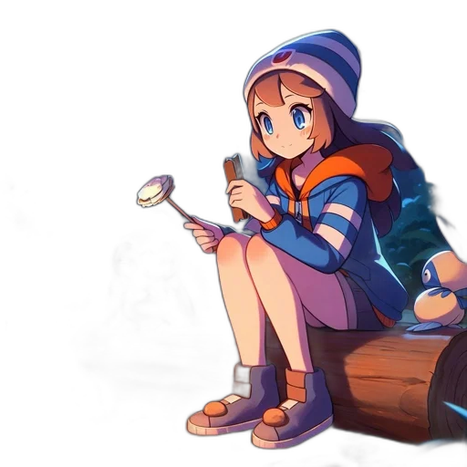 hat, weapon, staff, creature, concept art, pixel art, anime, fantasy art transparent PNG cut-out