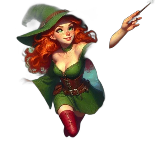staff, dress, fantasy art, concept art, pixel art, comic book art, green, young transparent PNG cut-out