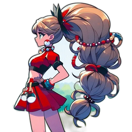 staff, hair, dress, weapon, concept art, anime, cartoon, pixel art transparent PNG cut-out
