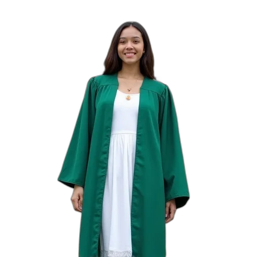 dress, jacket, staff, green, young, woman, graduation, gown transparent PNG cut-out