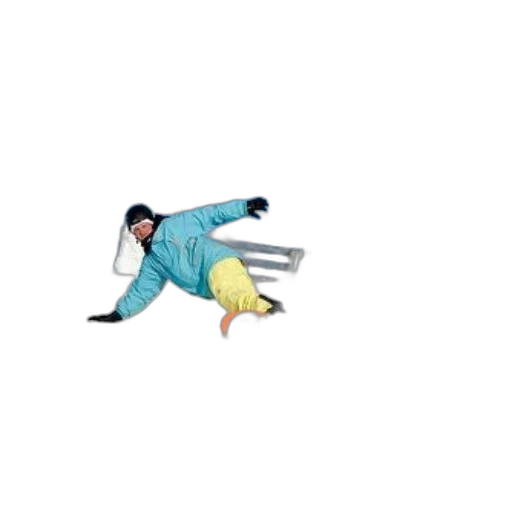 jacket, creature, dragon, staff, snowboarder, blue, yellow, pants transparent PNG cut-out