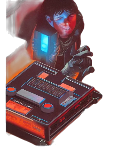 robot, jacket, weapon, face transparent PNG cut-out
