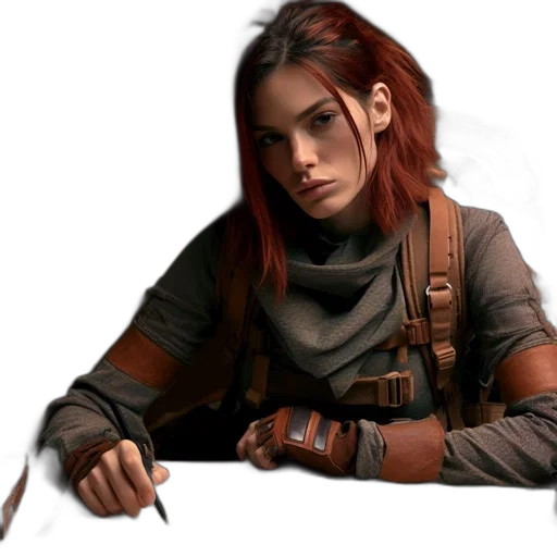weapon, staff, jacket, sword, concept art, fantasy art, photorealistic, comic book art transparent PNG cut-out
