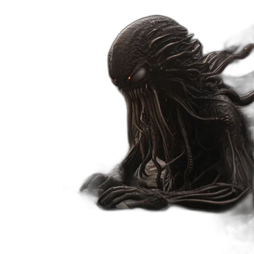 creature, hair, mask, animal, concept art, fantasy art, comic book art, photorealistic transparent PNG cut-out