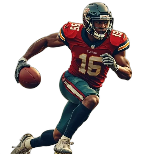 photorealistic, illustration, man, football, gear, holding, ball transparent PNG cut-out