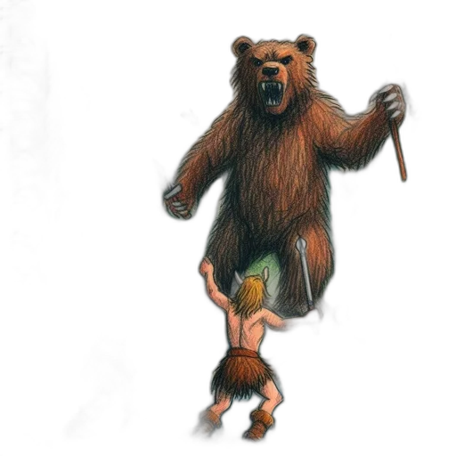 animal, creature, concept art, fantasy art, watercolor, pixel art, forest, three transparent PNG cut-out