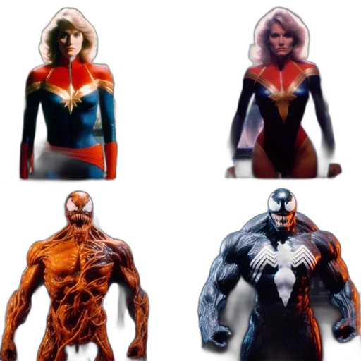 comic book art, concept art, 3d render, four, different, scenes, feature, woman transparent PNG cut-out