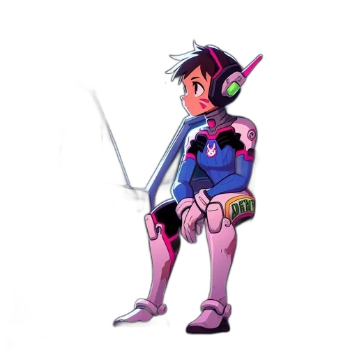 weapon, sword, staff, robot, concept art, pixel art, 3d render, vaporwave transparent PNG cut-out