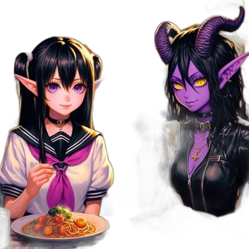 food, fantasy art, concept art, pixel art, anime, dark, colorful, monochrome transparent PNG cut-out