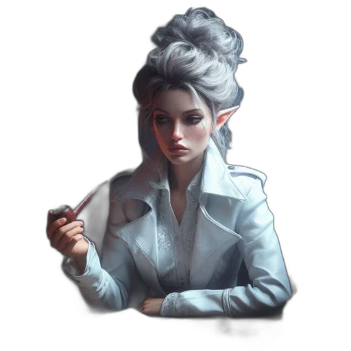 staff, jacket, face, fantasy art, concept art, pixel art, oil painting, dark transparent PNG cut-out