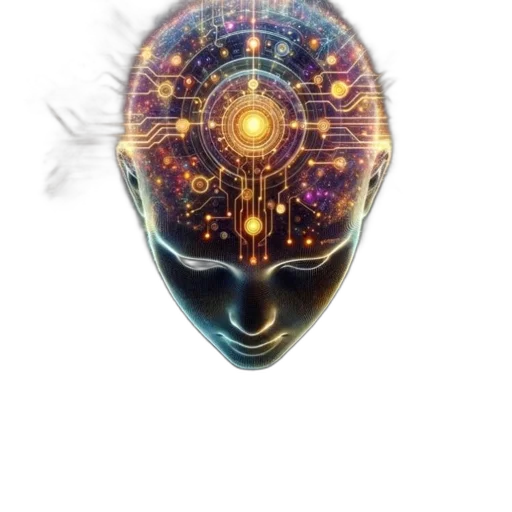 robot, mask, face, crown, cyberpunk, concept art, anime, 3d render transparent PNG cut-out