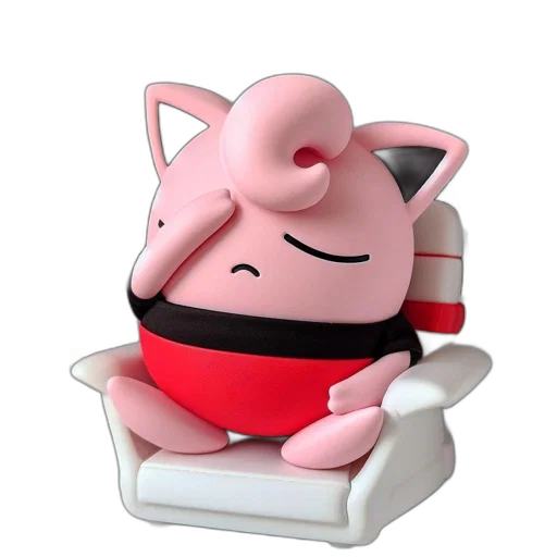animal, 3d render, concept art, anthropomorphic, pink, feline, rests, futuristic transparent PNG cut-out