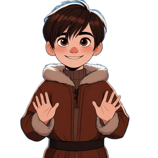 jacket, cartoon, anime, concept art, pixel art, earth tones, animated, character transparent PNG cut-out