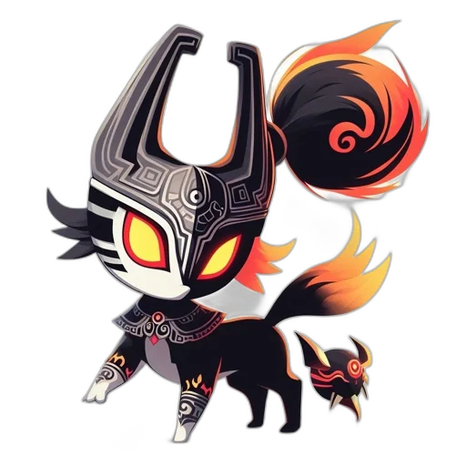 mask, concept art, fantasy art, pixel art, dark, two, anthropomorphic, characters transparent PNG cut-out
