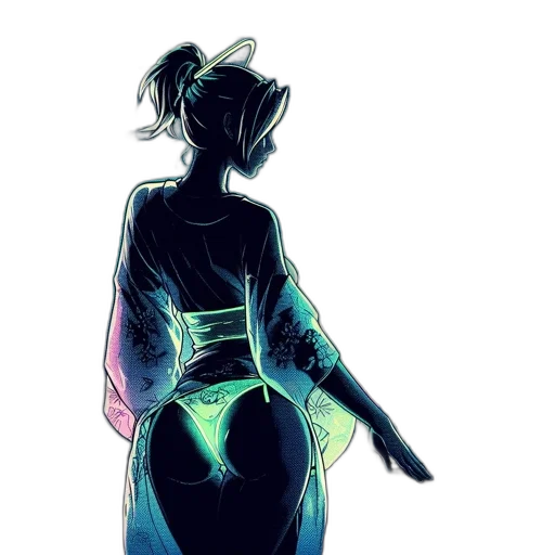 dress, jacket, staff, crown, concept art, watercolor, vaporwave, cyberpunk transparent PNG cut-out