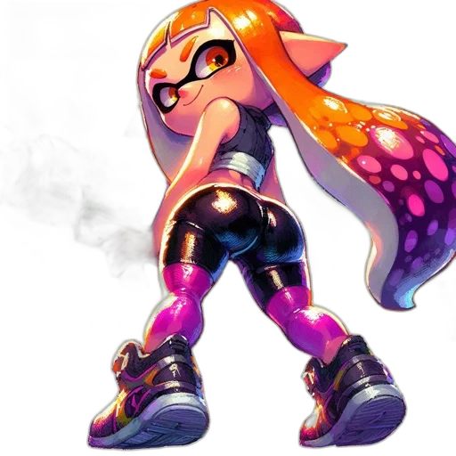 weapon, dress, jacket, concept art, vaporwave, 3d render, watercolor, monochrome transparent PNG cut-out