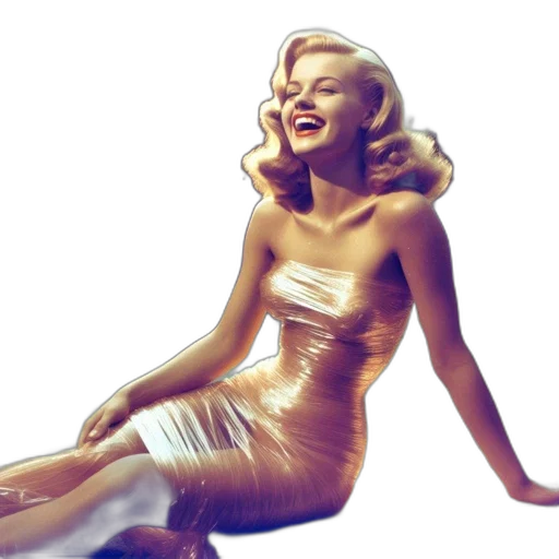 dress, photorealistic, 3d render, concept art, comic book art, golden, woman, blonde transparent PNG cut-out