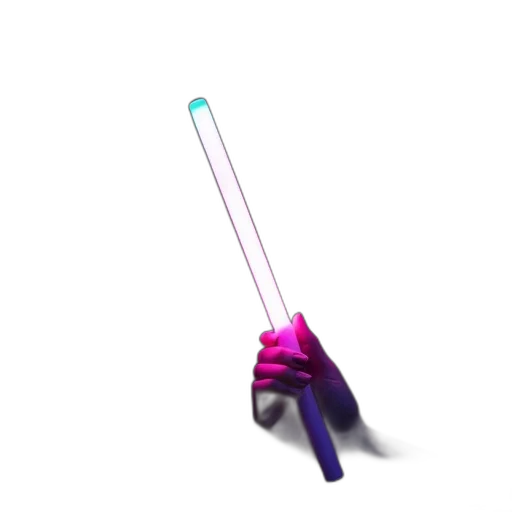 weapon, staff, umbrella, sword, 3d render, vaporwave, concept art, cyberpunk transparent PNG cut-out