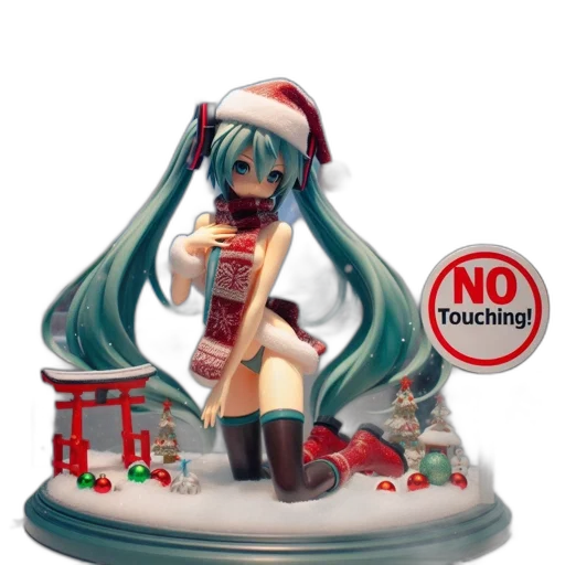 3d render, concept art, pixel art, snow, festive, santa-themed, doll, figurine transparent PNG cut-out