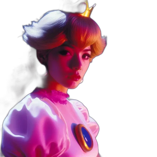 crown, robot, face, dress, concept art, vaporwave, watercolor, anime transparent PNG cut-out