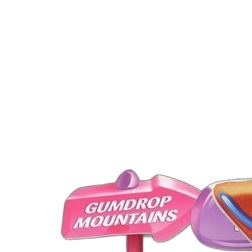 shoes, weapon, whimsical, sign, reading, gumdrop, mountains, front transparent PNG cut-out