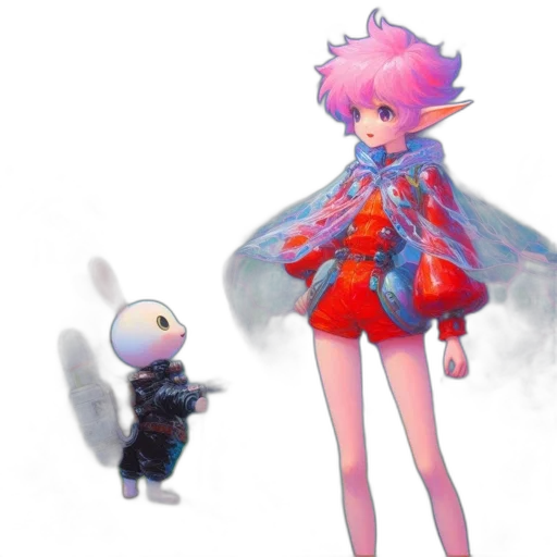 staff, creature, dress, robot, concept art, pixel art, 3d render, fantasy art transparent PNG cut-out