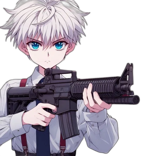 weapon, animal, anime, pixel art, vaporwave, cartoon, animated, figure transparent PNG cut-out