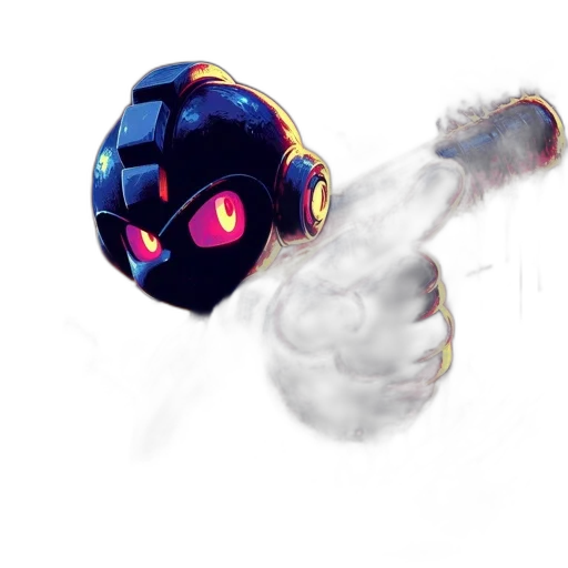 robot, weapon, staff, mask, concept art, pixel art, fantasy art, 3d render transparent PNG cut-out