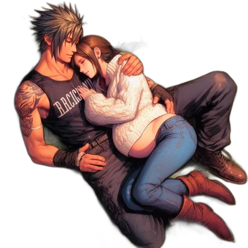 concept art, photorealistic, comic book art, pixel art, two, animated, characters, one transparent PNG cut-out